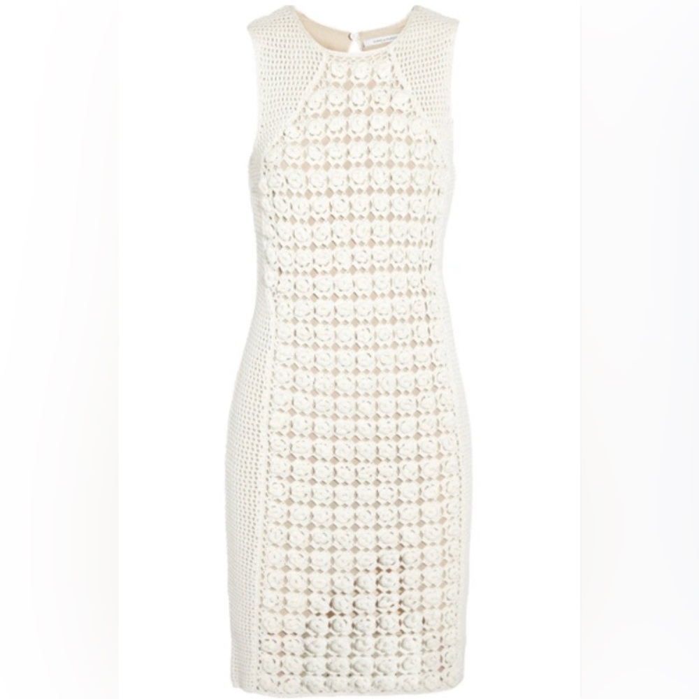 DVF “THALIA”  WHITE & NUDE DRESS